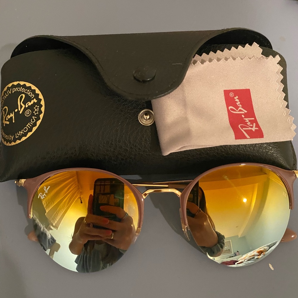 Ray-Ban RB3578 round reflective sunglasses
